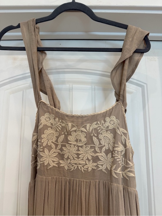 In Bloom Dresses & Skirts - In Bloom Taupe Embroidered Floral Maxi Dress